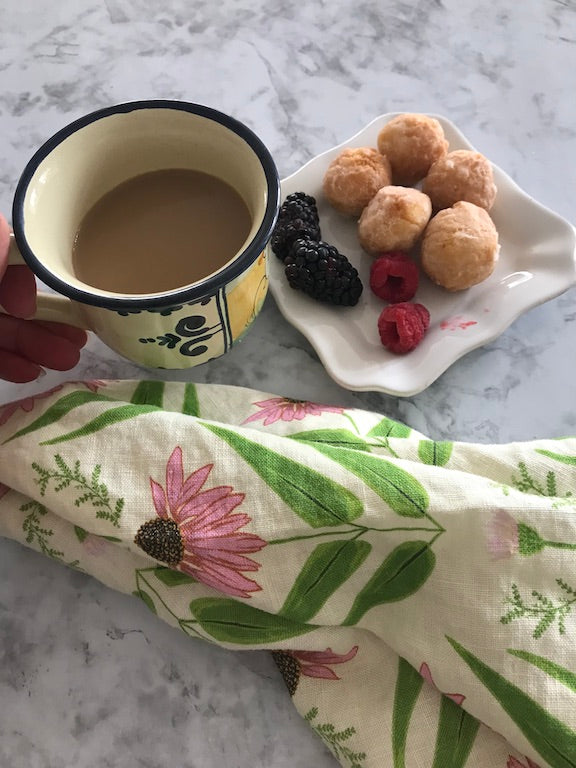 Linen Tea Towel - Coneflowers