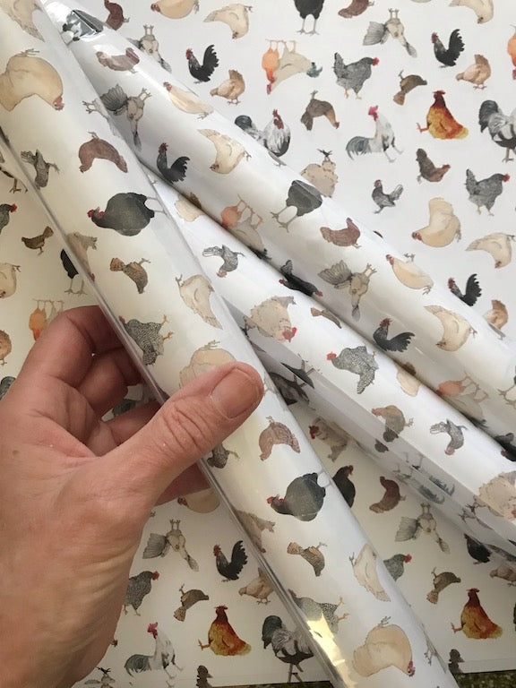 Wrapping Paper Roll - Chicken Happy pattern